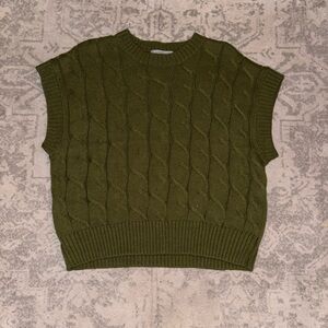 Lizard Thicket Olive Cable Knit Sweater Vest